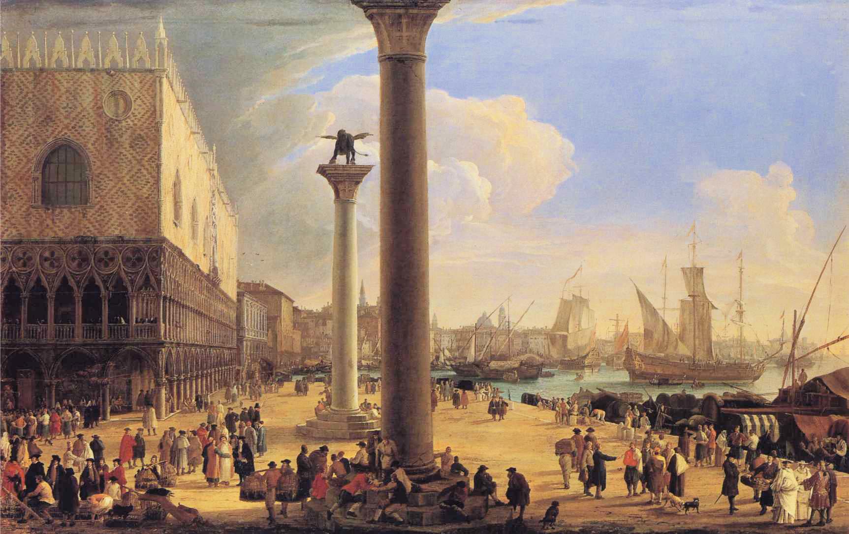 Pristaniški pomol ob Doževi palači v Benetkah